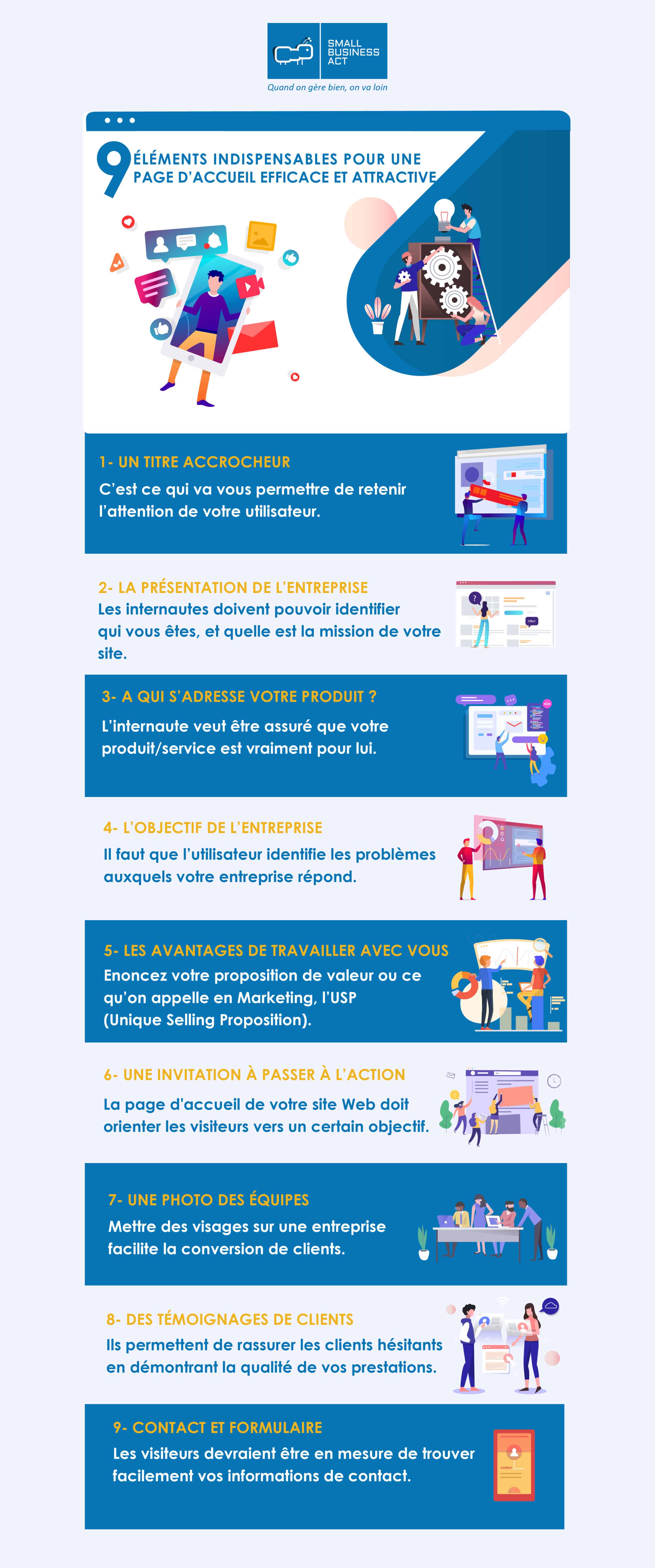 9 éléments indispensable pour une page d'accueil efficace et attractive