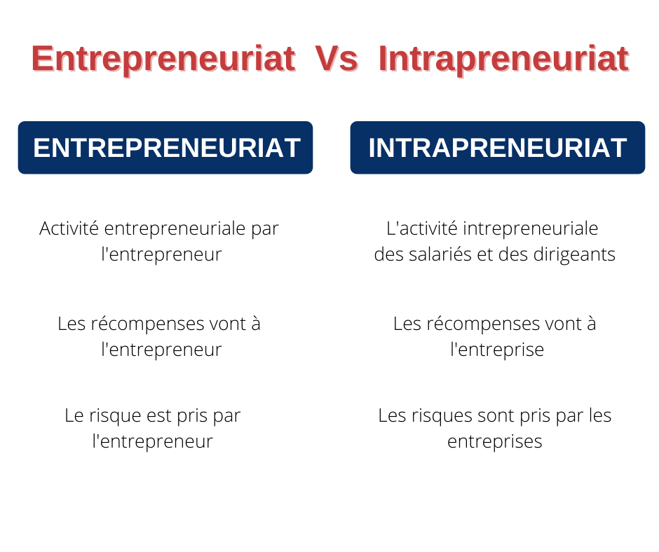 Différences entre les intrapreneurs et les entrepreneurs